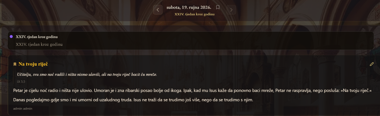 Vodilja dana iznad evanđelja