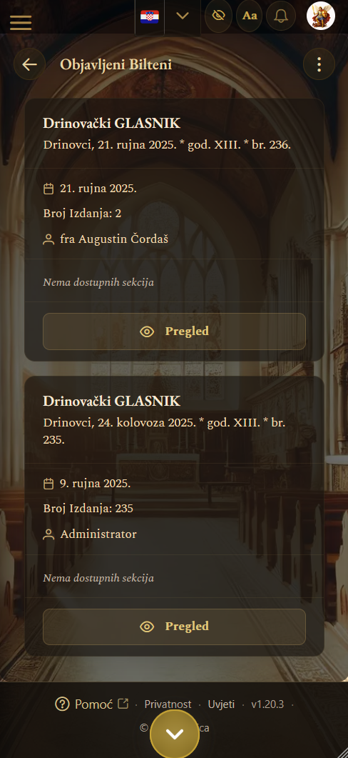 Popis župnih glasnika (mobilni prikaz)